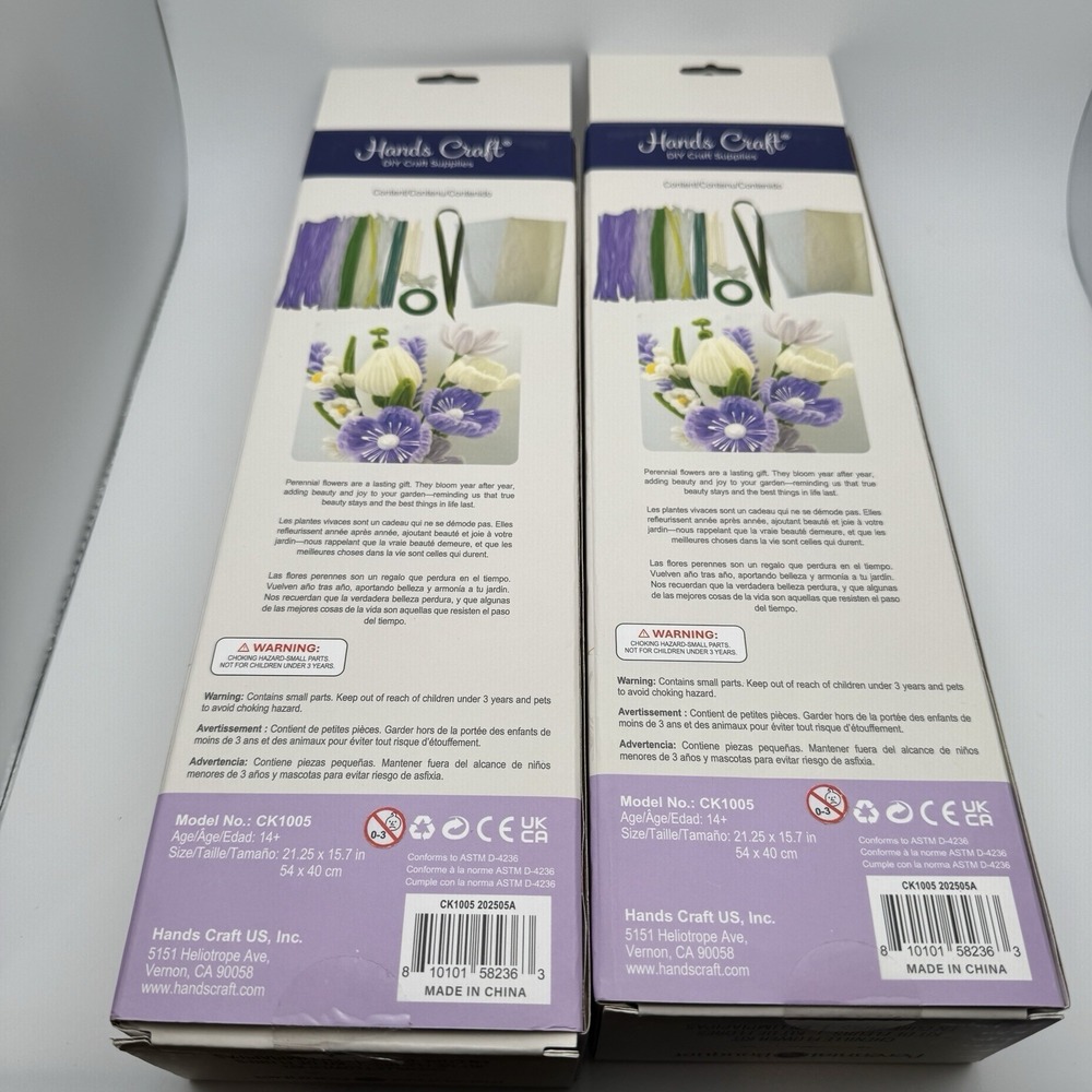 2 Perennial Bouquet Pipe Cleaner Chenille Flower Craft Kit DIY CK1005 Ages 14+ - Picture 3 of 6